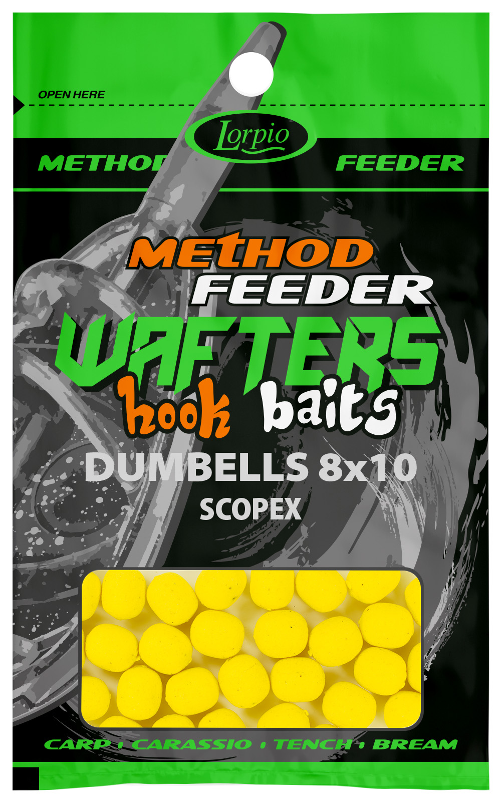 LORPIO PRZYNĘTA HOOK BAITS WAFTERS DUMBELLS 8X10MM SCOPEX 15G