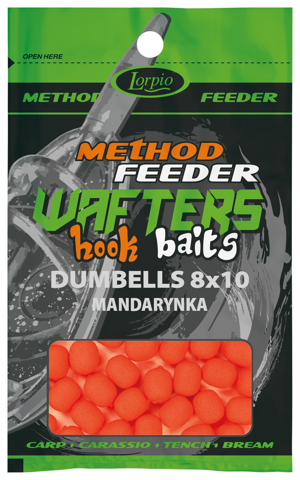 LORPIO PRZYNĘTA HOOK BAITS WAFTERS DUMBELLS 8X10MM MANDARYNKA 15G